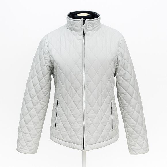 L.L. Bean Women’s Quilted Puffer Jacket Size Large Light Gray Zip Front - Picture 1 of 8